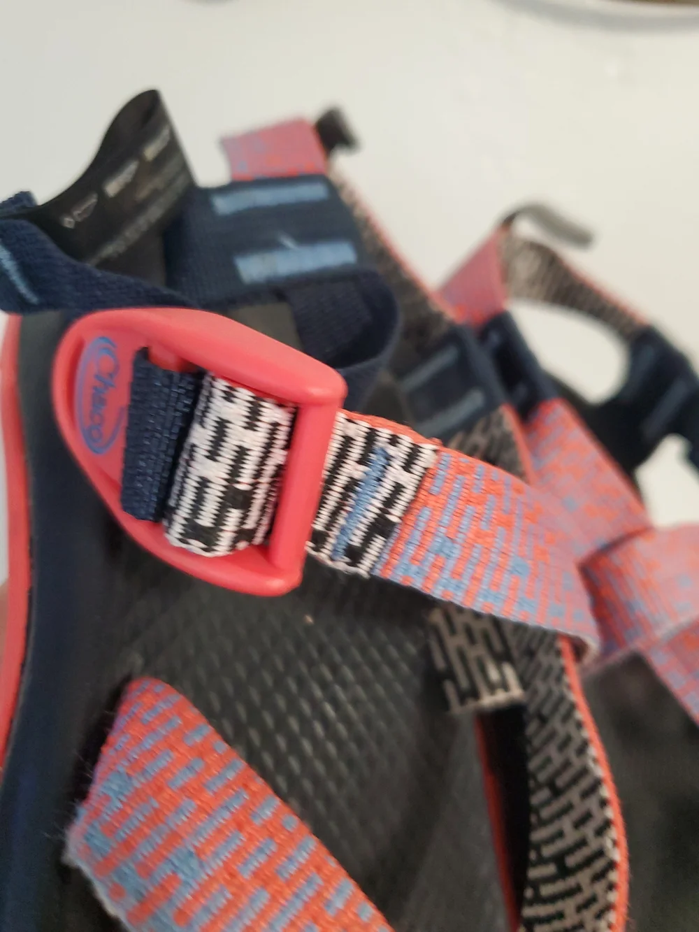 Chaco Kids Coral Pink & Blue Strap Sandals
